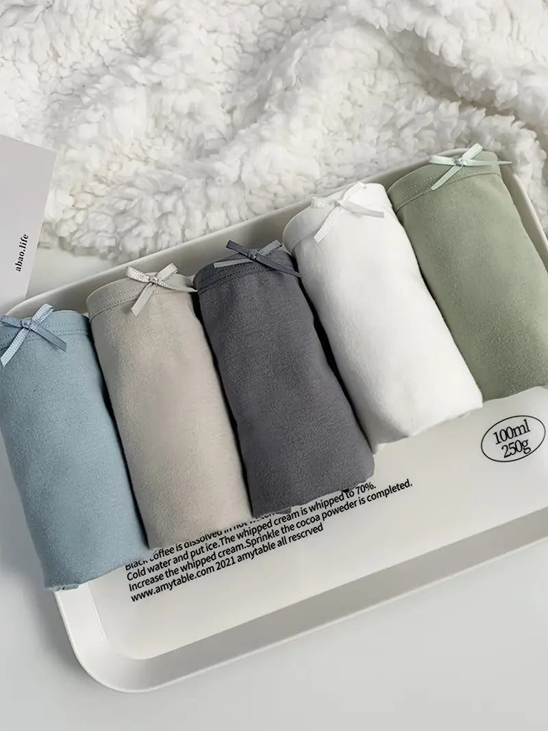 High-End Feel! Randomly Selected 5pcs Set of New Popular IG Women's Underwear in Minimalist Style, Comfortable, Breathable, Elastic