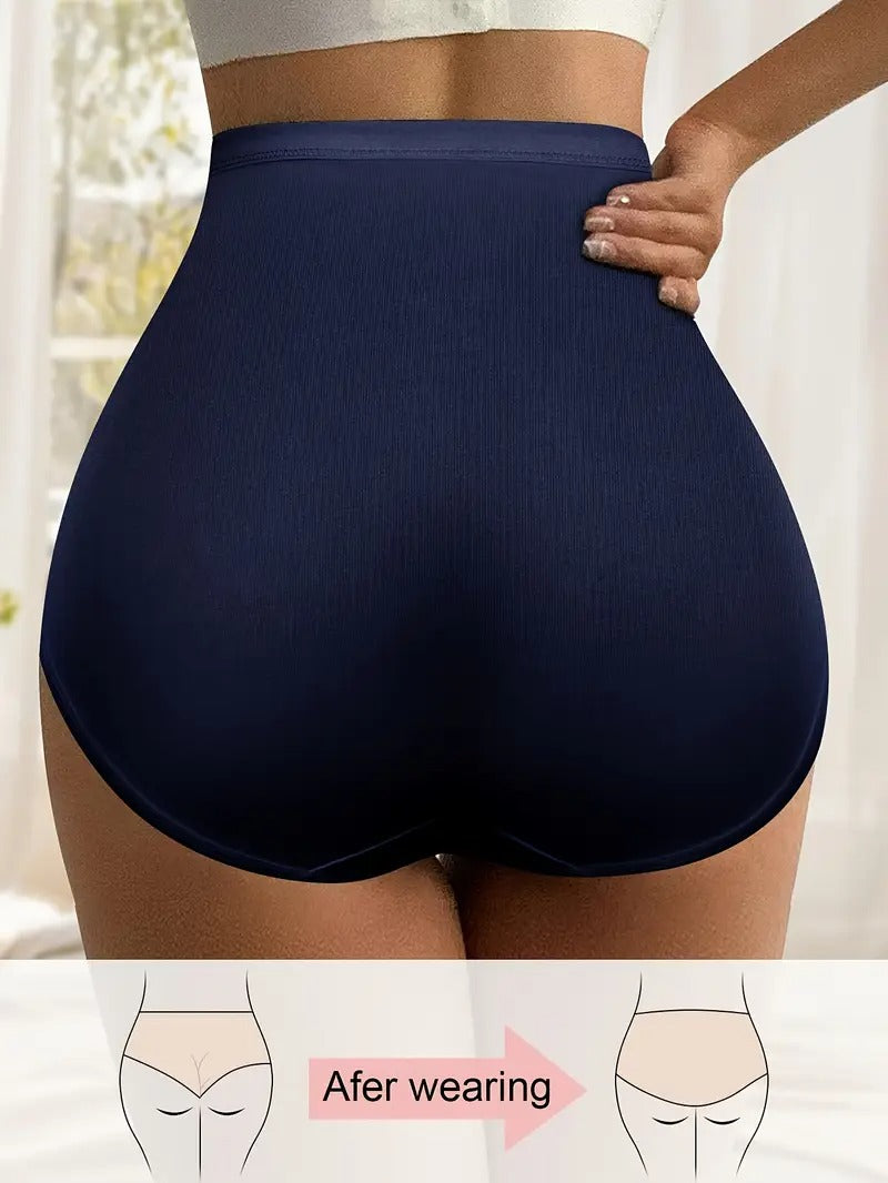 1pc High Waist Label Print Briefs, Soft Comfy Breathable Stretchy Intimates Panties
