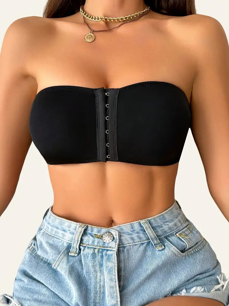 Women's Wireless Bralette - No Underwire Front Closure Soft Breathable Removable Padded Cups Anti-Slip