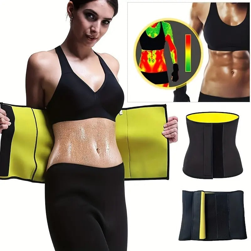 1pc Women's Thermal Waist Trainer Belt - Neoprene & Knit Fabric