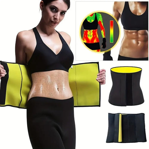 1pc Women's Thermal Waist Trainer Belt - Neoprene & Knit Fabric