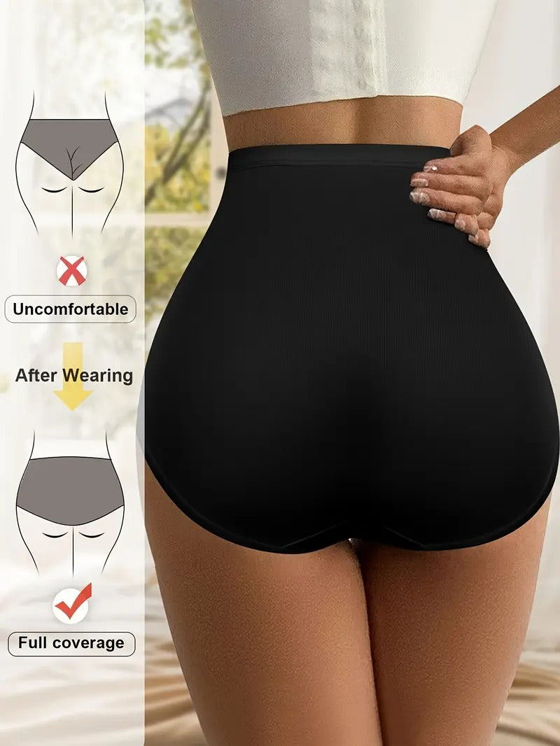 1pc High Waist Label Print Briefs, Soft Comfy Breathable Stretchy Intimates Panties