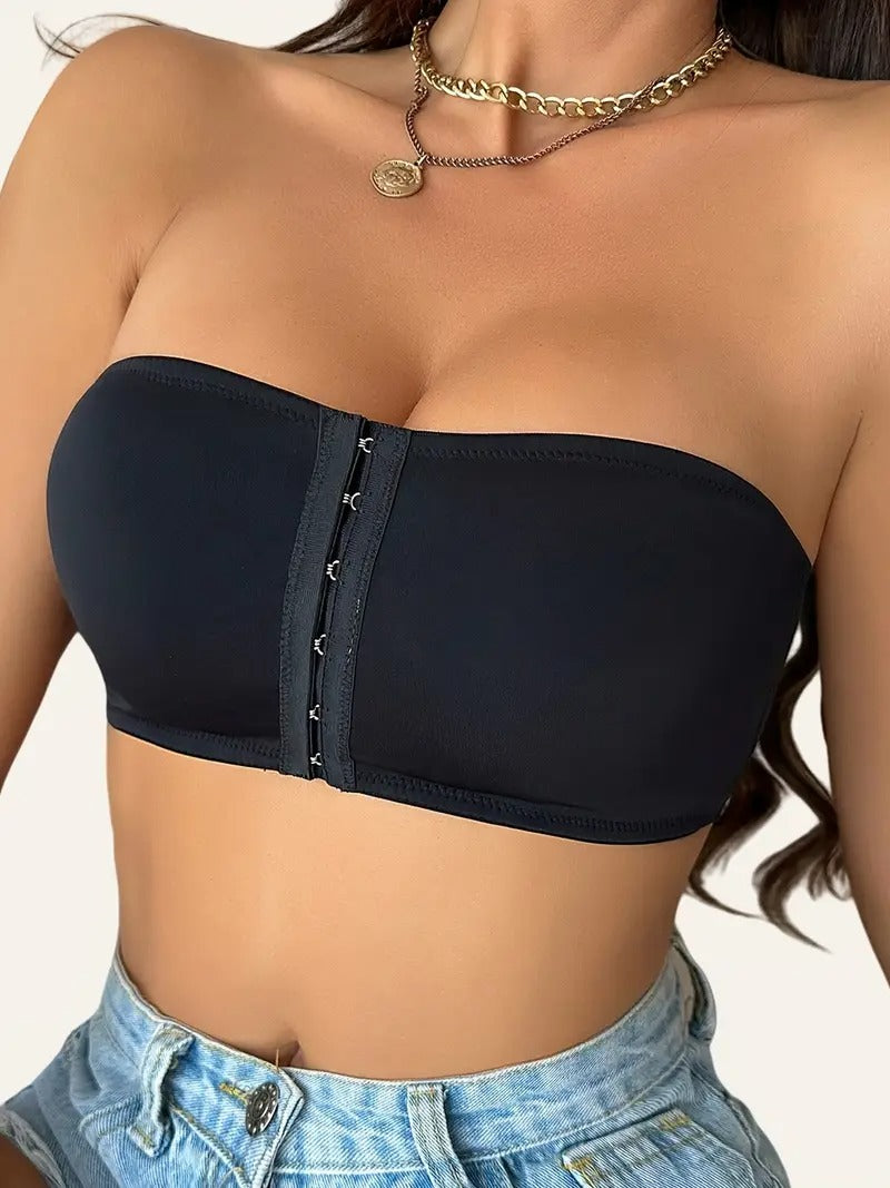 Women's Wireless Bralette - No Underwire Front Closure Soft Breathable Removable Padded Cups Anti-Slip