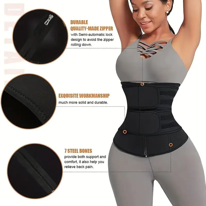 Women's Slimming Waist Trainer Belt - Neoprene & Nylon, Tummy Control for Fitness & Body Shaping