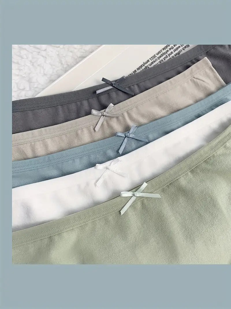 High-End Feel! Randomly Selected 5pcs Set of New Popular IG Women's Underwear in Minimalist Style, Comfortable, Breathable, Elastic