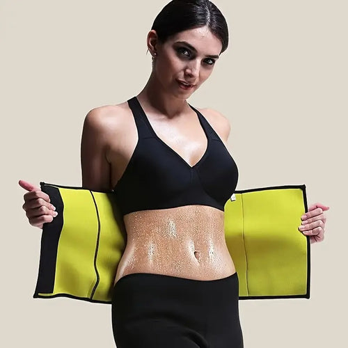 1pc Women's Thermal Waist Trainer Belt - Neoprene & Knit Fabric