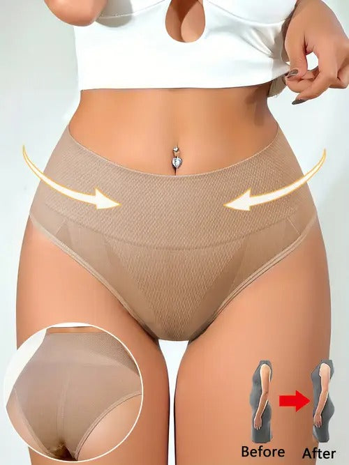 Threaded Mid-Waist Triangle Tummy Control Shaping Underwear